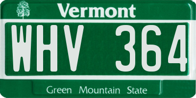 VT license plate WHV364
