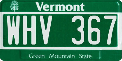 VT license plate WHV367