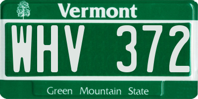 VT license plate WHV372