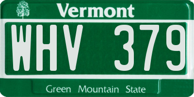 VT license plate WHV379