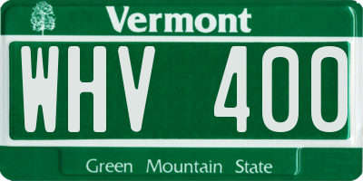 VT license plate WHV400