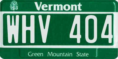 VT license plate WHV404