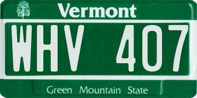 VT license plate WHV407