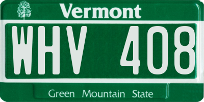 VT license plate WHV408