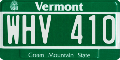 VT license plate WHV410