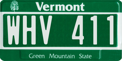 VT license plate WHV411