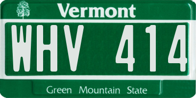 VT license plate WHV414