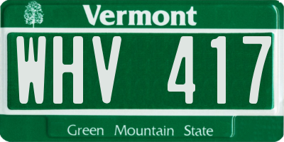 VT license plate WHV417