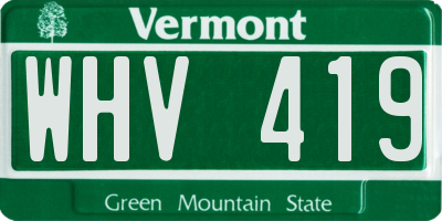 VT license plate WHV419