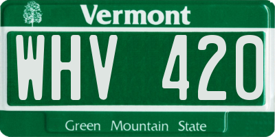 VT license plate WHV420