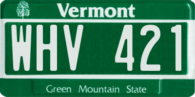 VT license plate WHV421