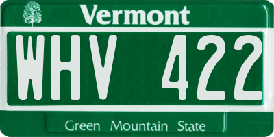 VT license plate WHV422