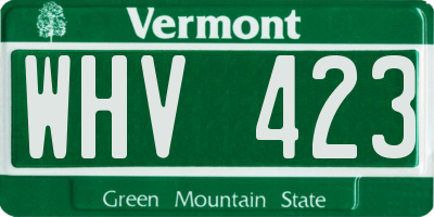 VT license plate WHV423