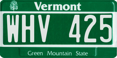 VT license plate WHV425