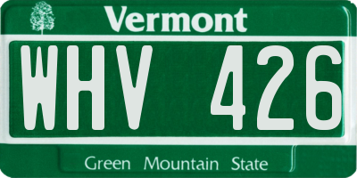 VT license plate WHV426