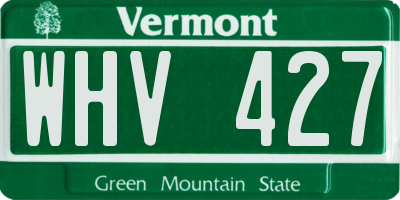 VT license plate WHV427