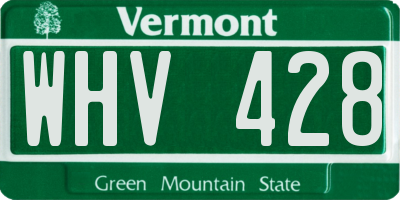 VT license plate WHV428