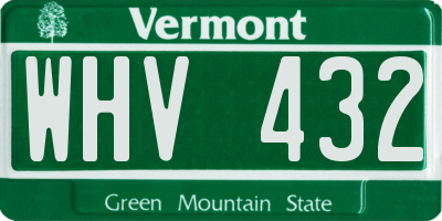 VT license plate WHV432
