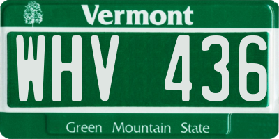 VT license plate WHV436