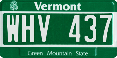 VT license plate WHV437