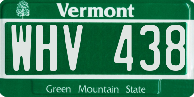 VT license plate WHV438