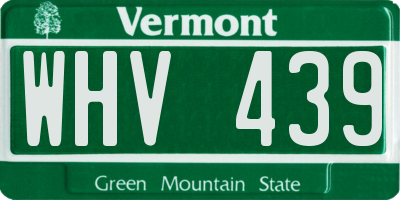 VT license plate WHV439