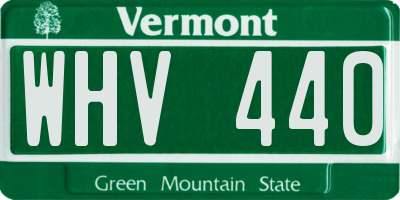 VT license plate WHV440