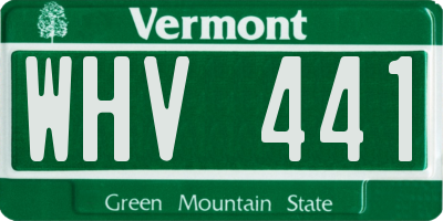 VT license plate WHV441
