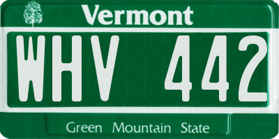 VT license plate WHV442