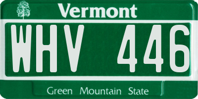 VT license plate WHV446