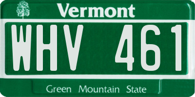 VT license plate WHV461