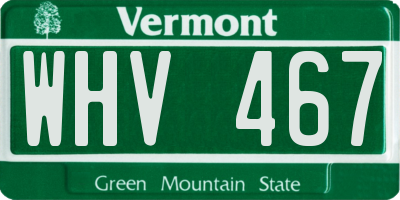VT license plate WHV467