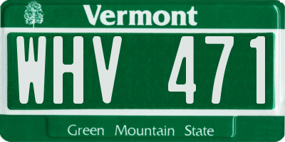 VT license plate WHV471