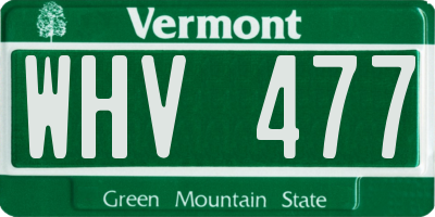 VT license plate WHV477