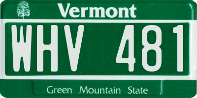 VT license plate WHV481