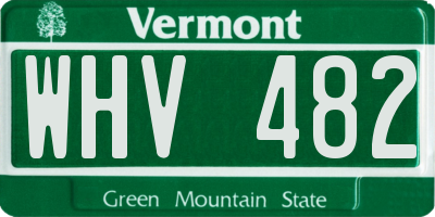 VT license plate WHV482
