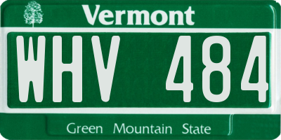 VT license plate WHV484