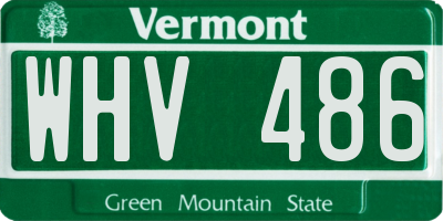 VT license plate WHV486