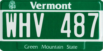 VT license plate WHV487