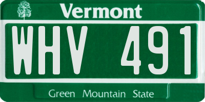 VT license plate WHV491