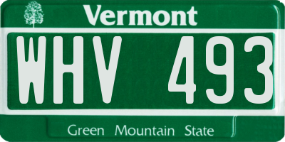 VT license plate WHV493