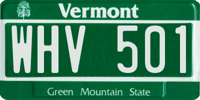VT license plate WHV501