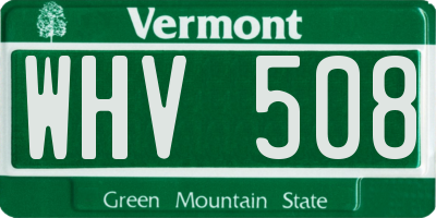 VT license plate WHV508