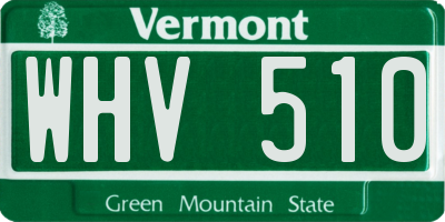 VT license plate WHV510