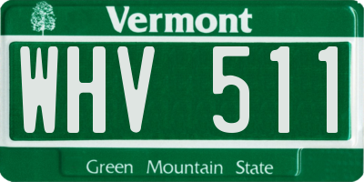VT license plate WHV511