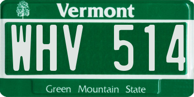 VT license plate WHV514