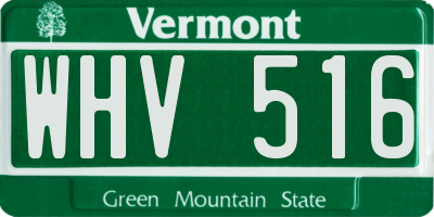 VT license plate WHV516
