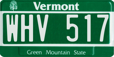 VT license plate WHV517
