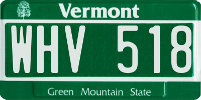 VT license plate WHV518