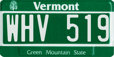 VT license plate WHV519